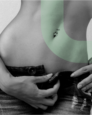 Piercing nombril plaqué or rond