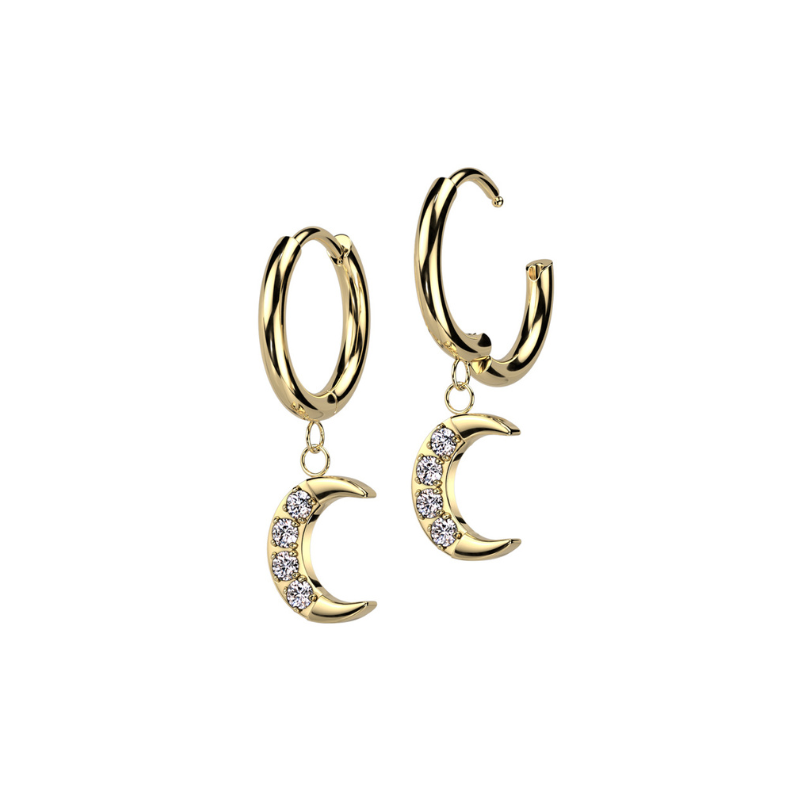 Anneau de piercing clicker avec charms lune