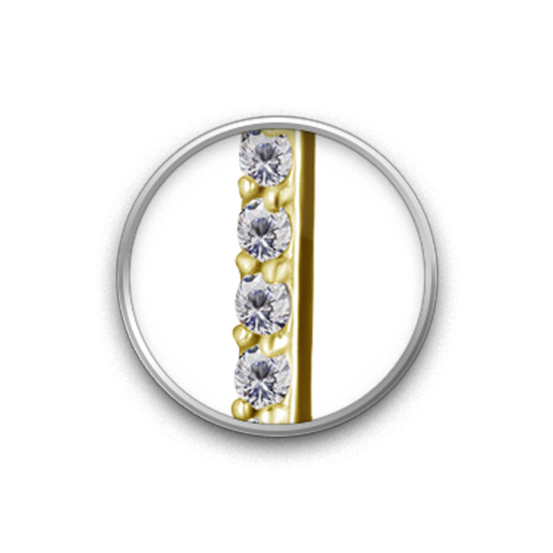 Boucle d'oreille trombone dorée pavé