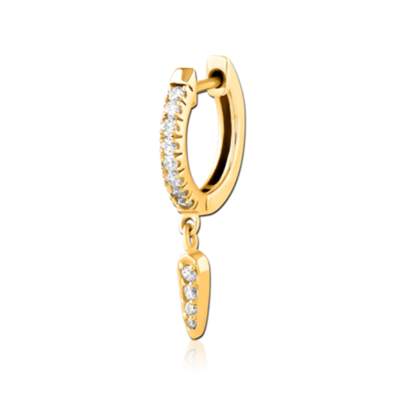 Anneau de piercing clicker brillants avec charms intégré