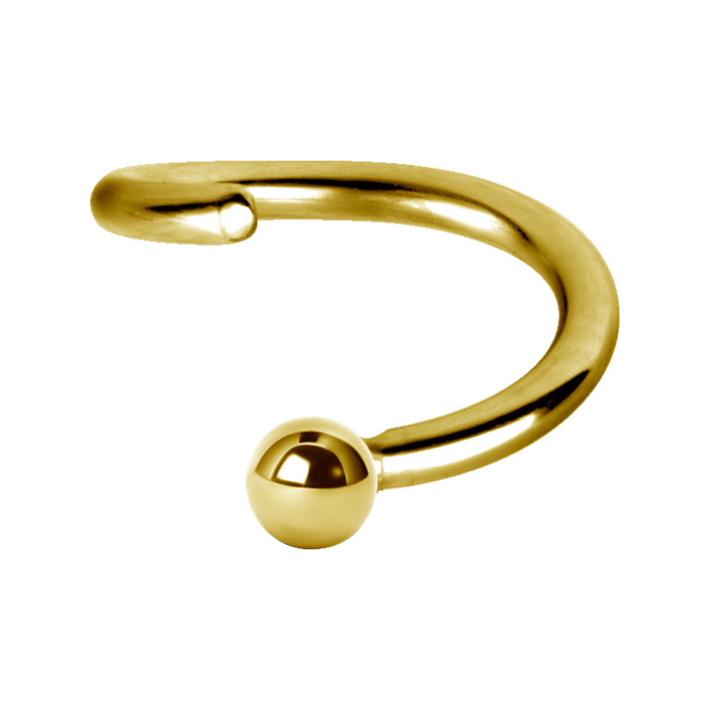 Anneau en acier ou plaqué or avec micro boule (hélix,tragus et nez)
