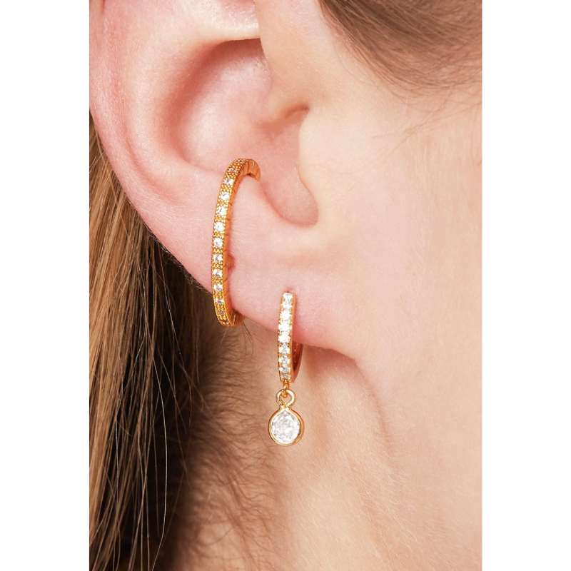 Piercing d'oreille doré Célia façon Earcuff