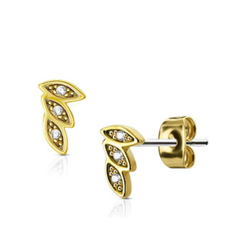 Boucle d'oreille Lila en acier chirurgical doré