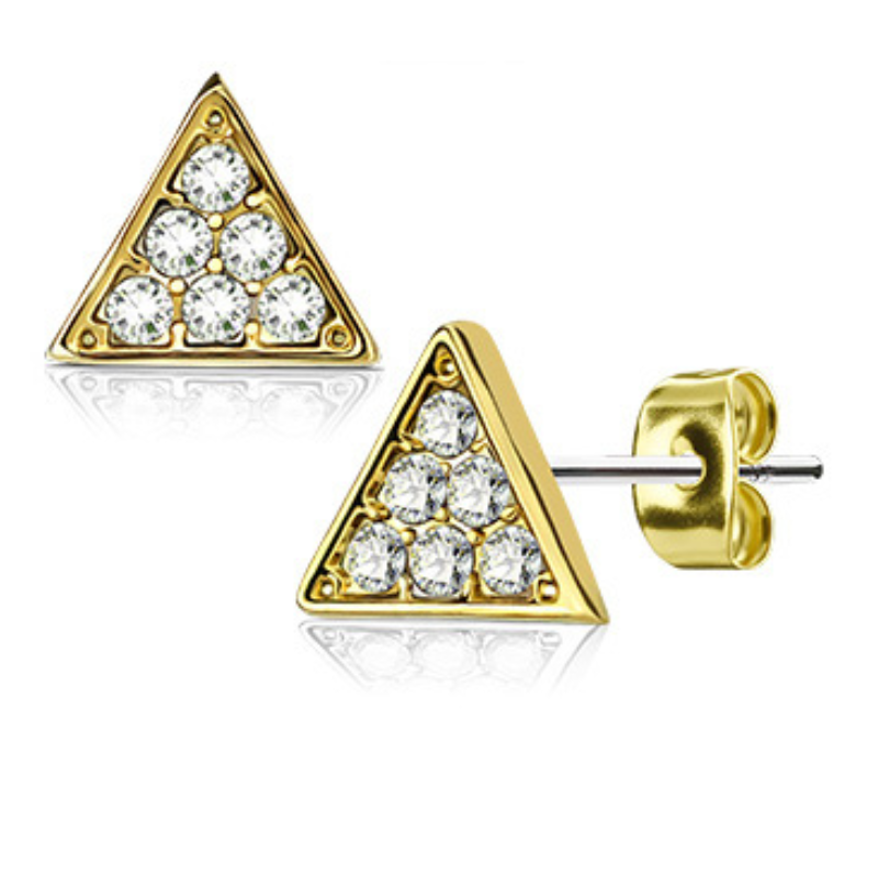 Boucle d'oreille Mia en acier chirurgical doré