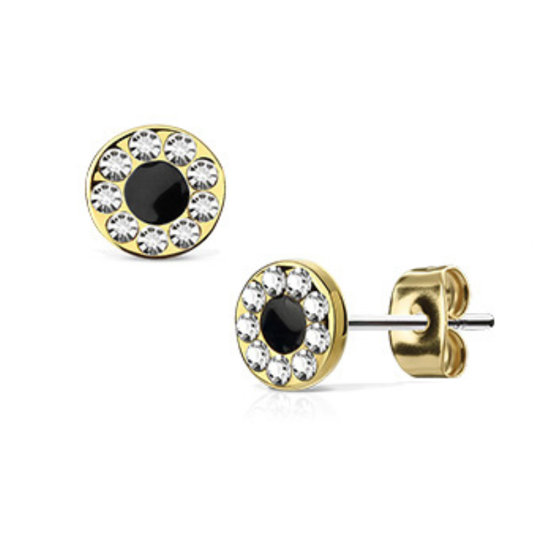 Boucle d'oreille Naxos en acier chirurgical doré