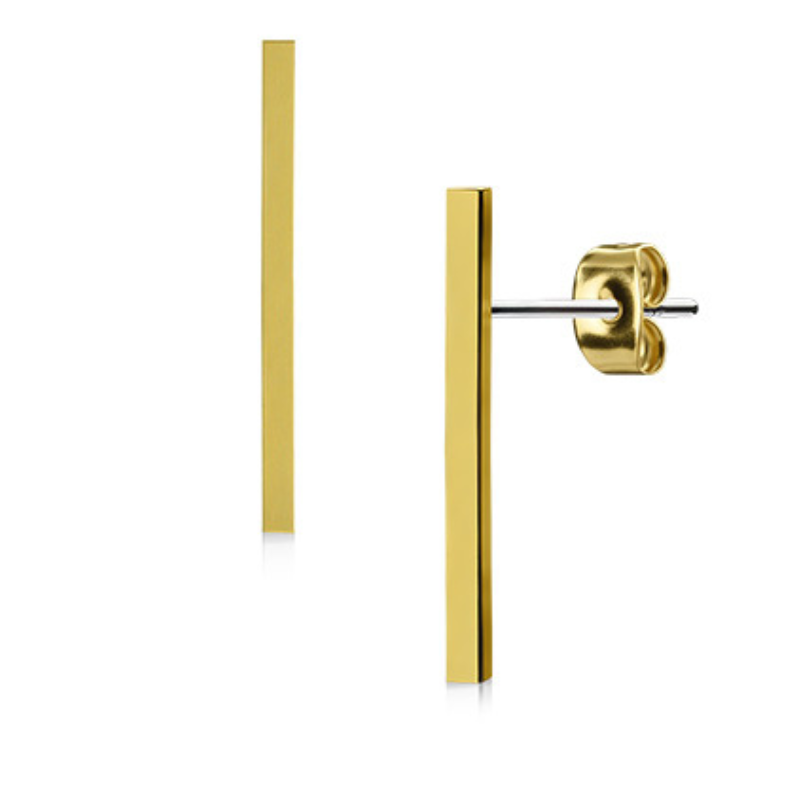 Boucle d'oreille Paros en acier chirurgical doré