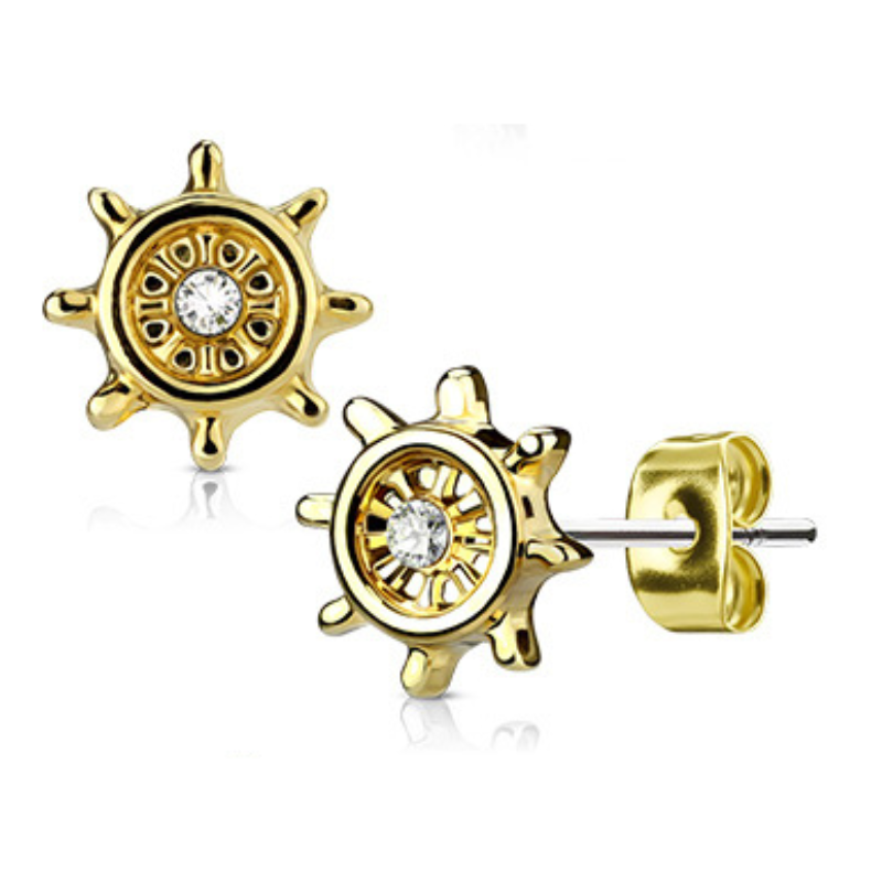 Boucle d'oreille Sia en acier chirurgical doré