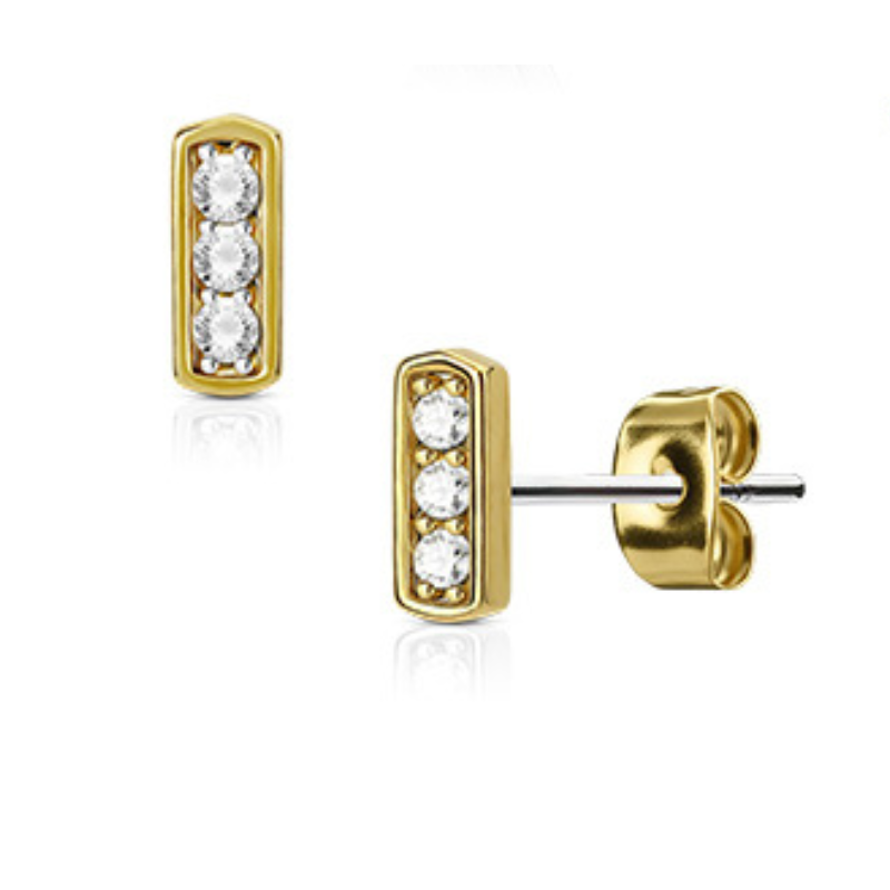 Boucle d'oreille Zoé en acier chirurgical doré