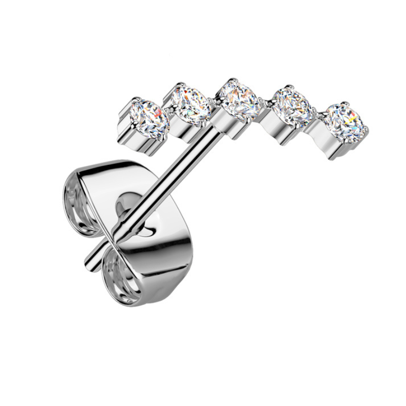 Boucle d'oreille 5 strass ronds