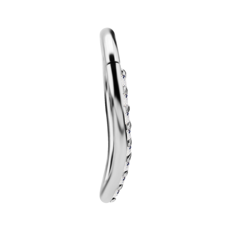 Piercing clicker acier en forme de goutte avec brillants