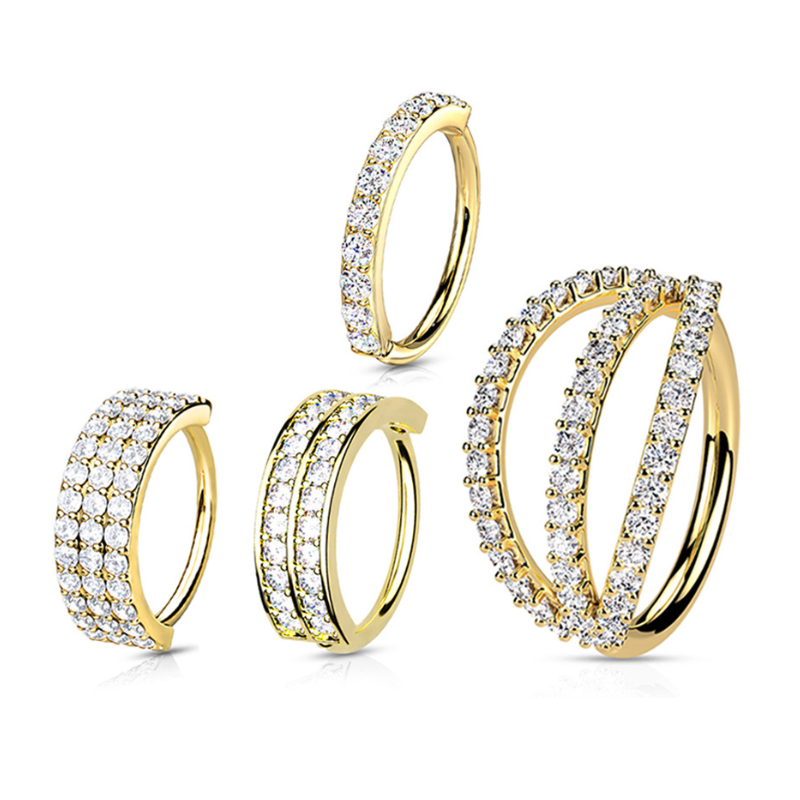 Composition de piercings oreille 4 anneaux