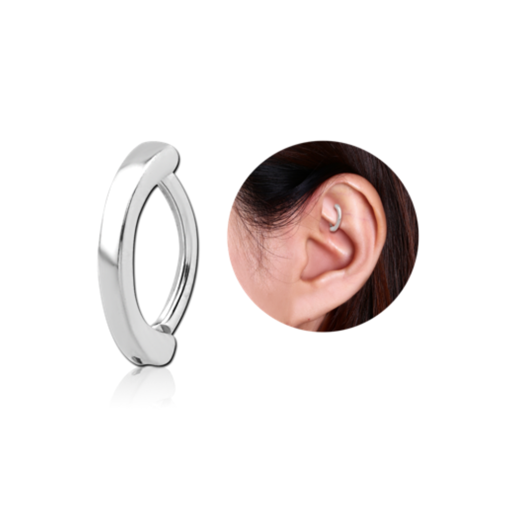 Piercing anneau clicker rook et daith