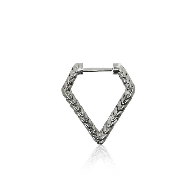 Boucle d'oreille triangle argent antique