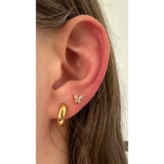 Piercing labret papillon avec oxyde de zirconium