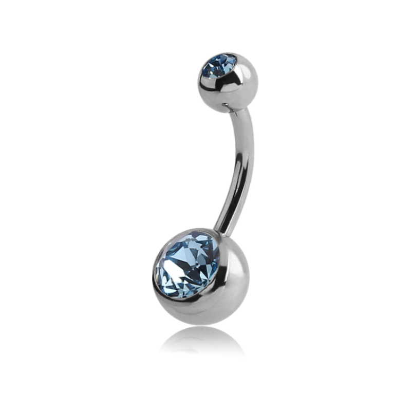 Piercing nombril avec oxyde de zirconium bleu