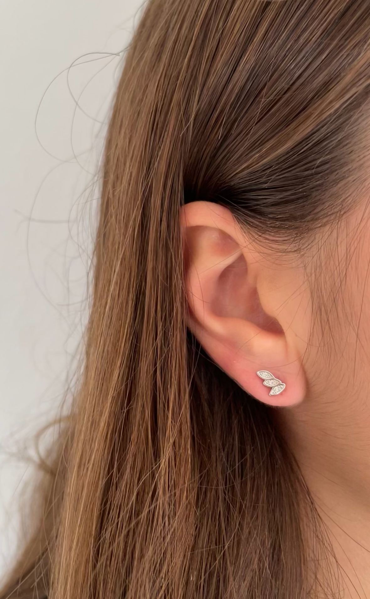 Boucle d'oreille 3 ovales brillants en acier chirurgical