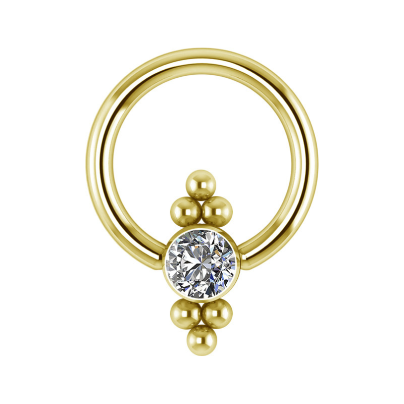 Piercing anneau motif brillant clipée en titane