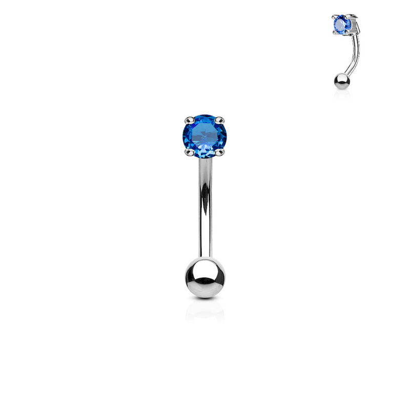 Piercing barre courbe en acier chirugical et brillant griffé