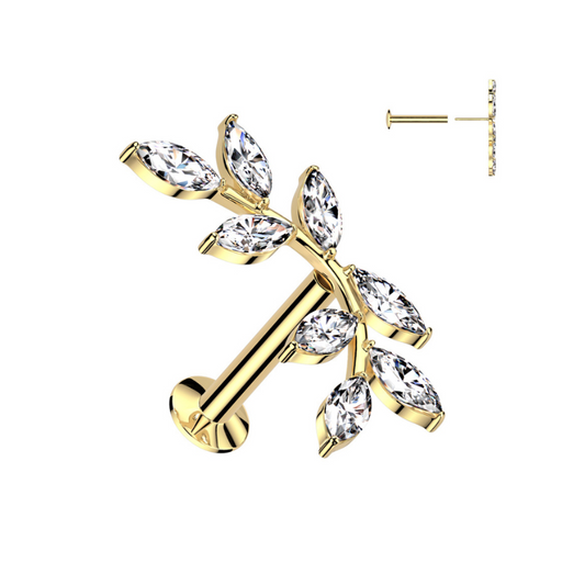 Piercing cartilage oreille guirlande de feuilles