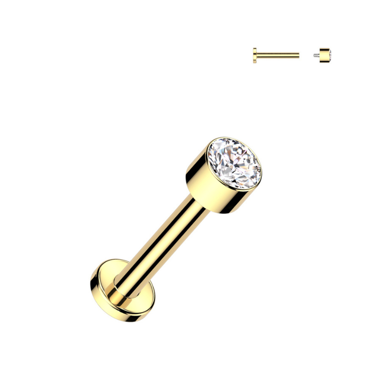Piercing cartilage oreille titane ASTM F-136 solitaire