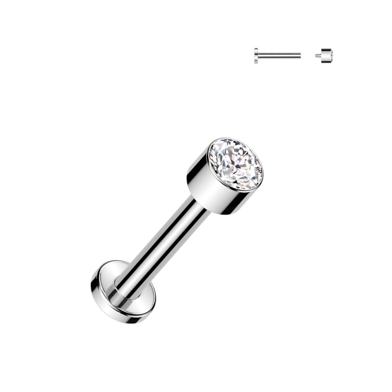 Piercing cartilage oreille titane ASTM F-136 solitaire