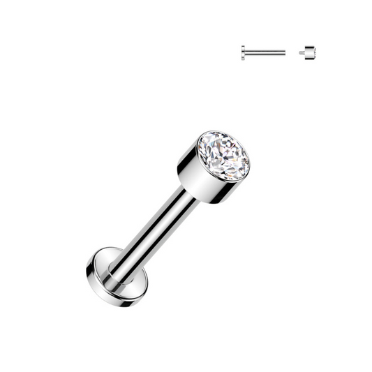 Piercing cartilage oreille titane ASTM F-136 solitaire