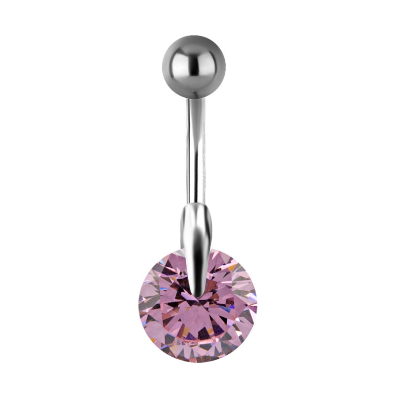 Piercing de nombril en acier avec oxyde de zirconium