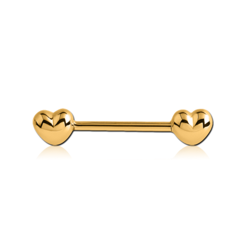 Piercing de téton coeur en Pvd Gold