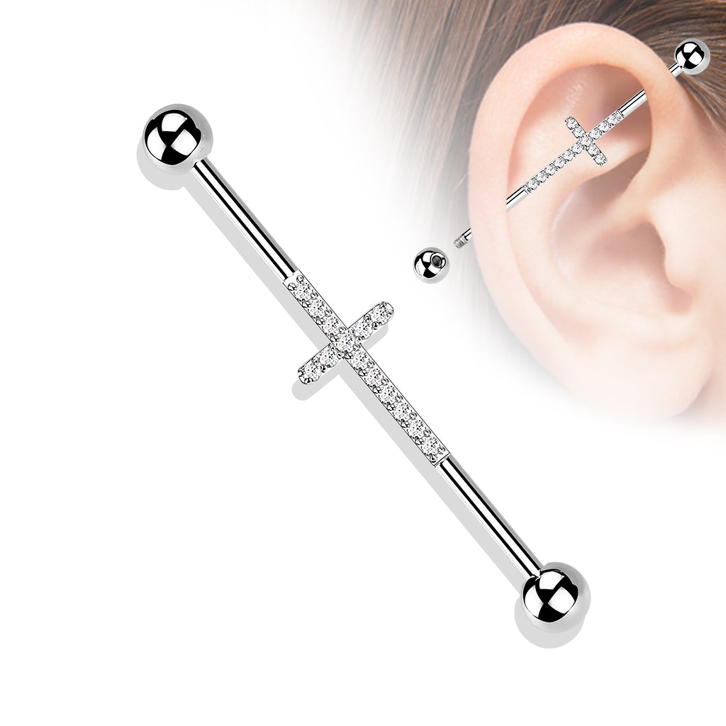 PIERCING INDUSTRIEL MOTIF CROIX