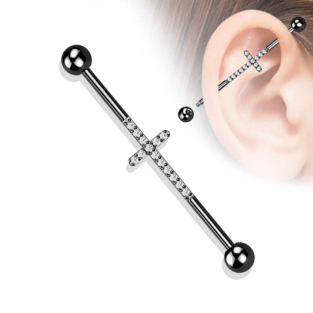 PIERCING INDUSTRIEL MOTIF CROIX