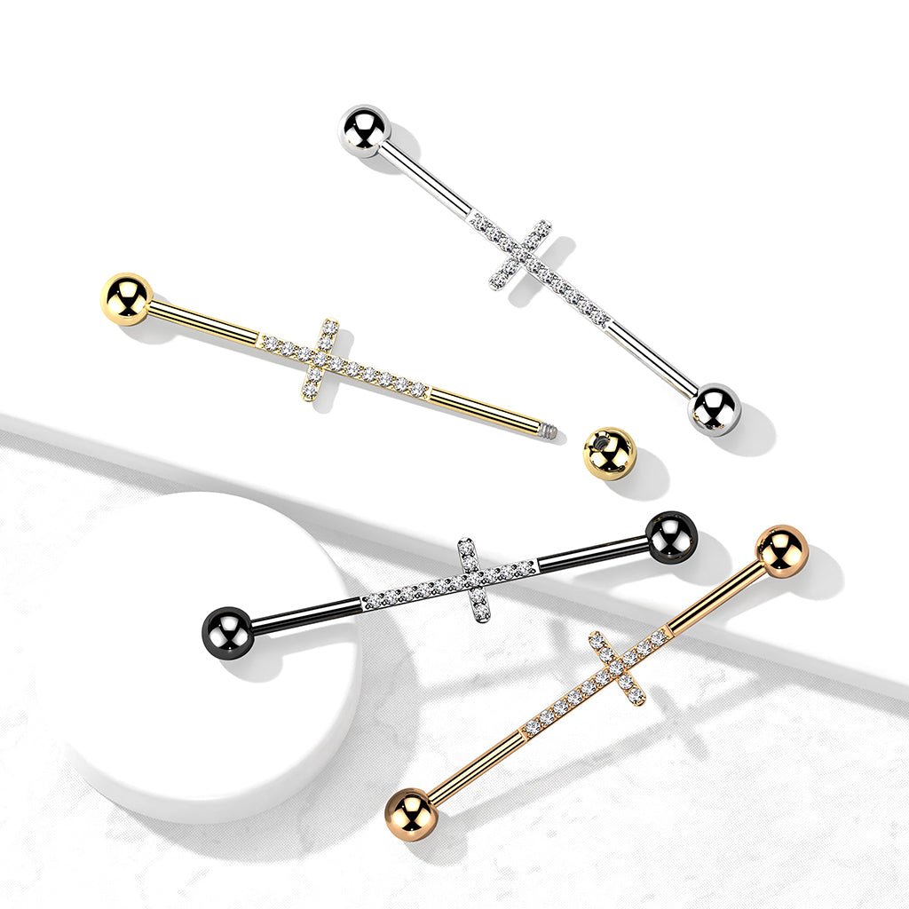 PIERCING INDUSTRIEL MOTIF CROIX