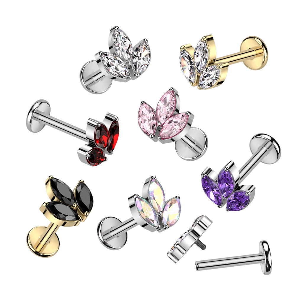 Piercing en titane cartilage de l'oreille fleur de lotus