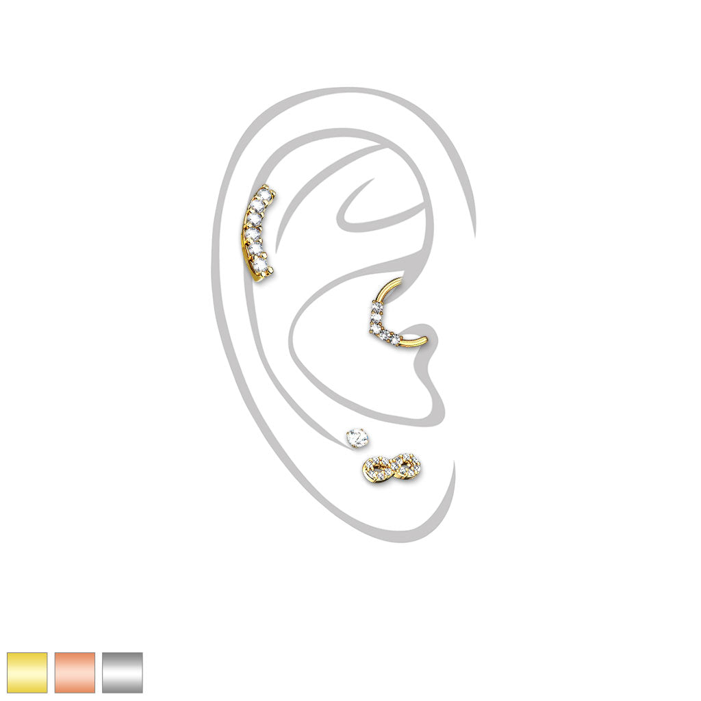 Composition scintillante de piercings oreille