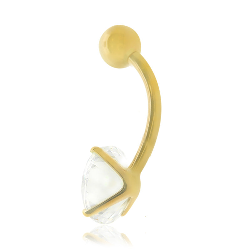 Piercing nombril or jaune avec oxyde de zirconium