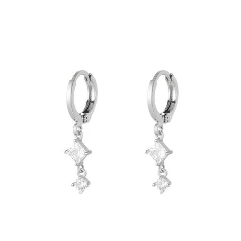 Boucles d'oreilles Felicia avec pendentif zircons