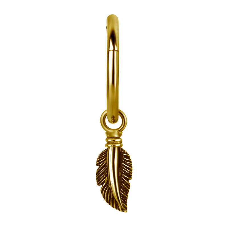 Charm plume en Pvd gold