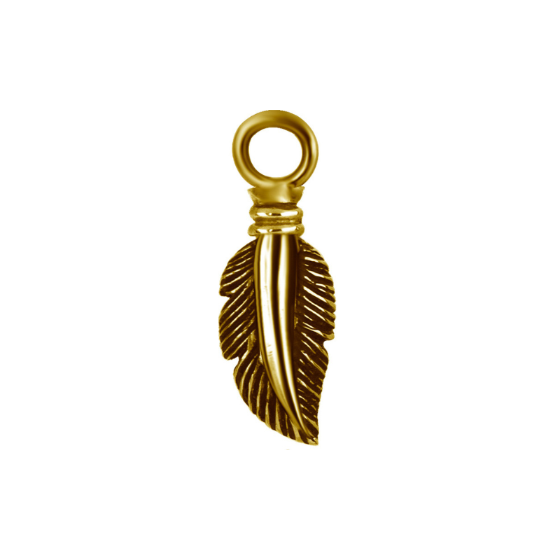 Charm plume en Pvd gold