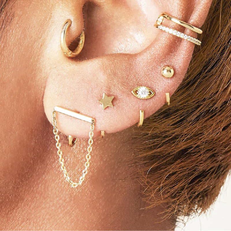 Earcuff double anneau doré