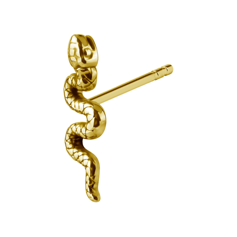 Boucle d'oreille serpent en Pvd gold