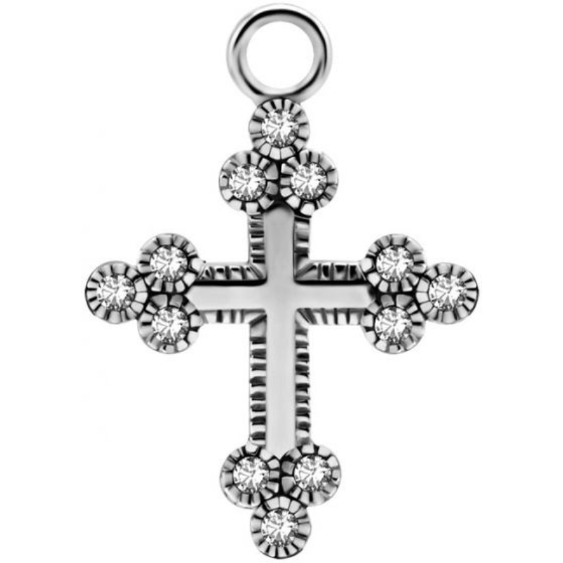 charm croix acier chirurgical