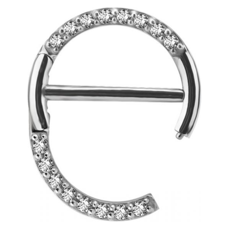 Piercing téton rond  avec strass