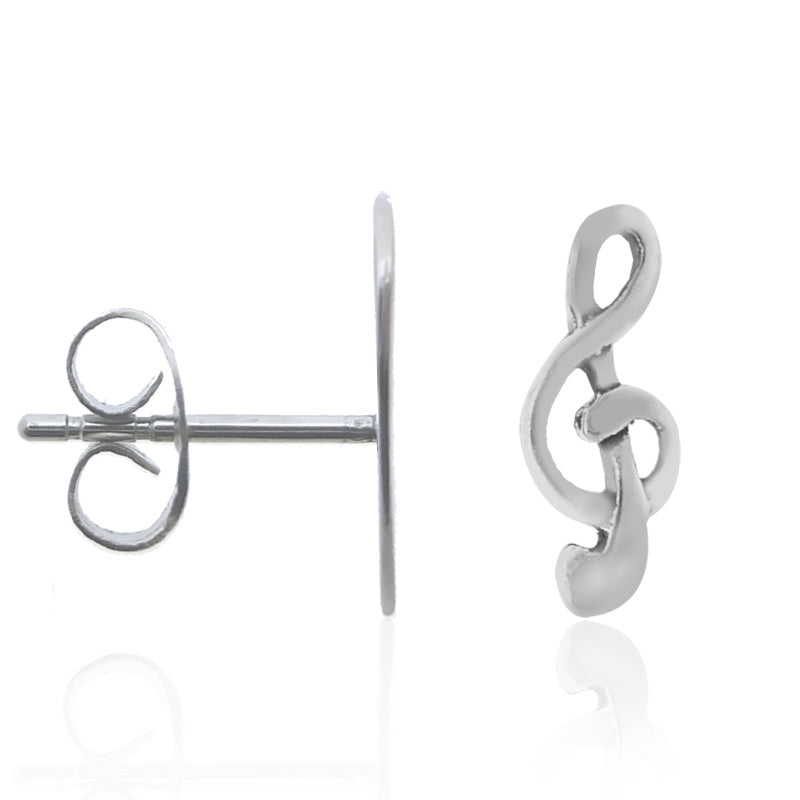 Boucle d'oreille musique en argent