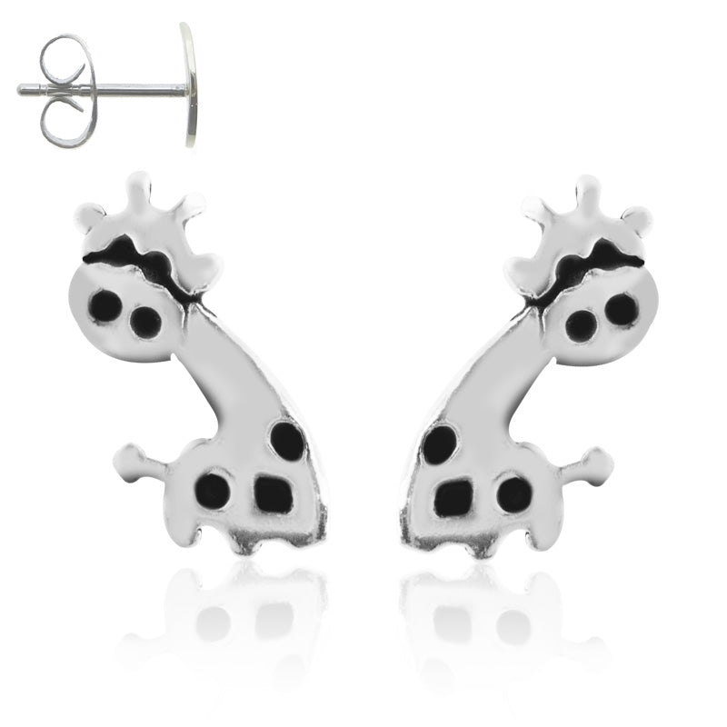 Boucle d'oreille girafe en argent