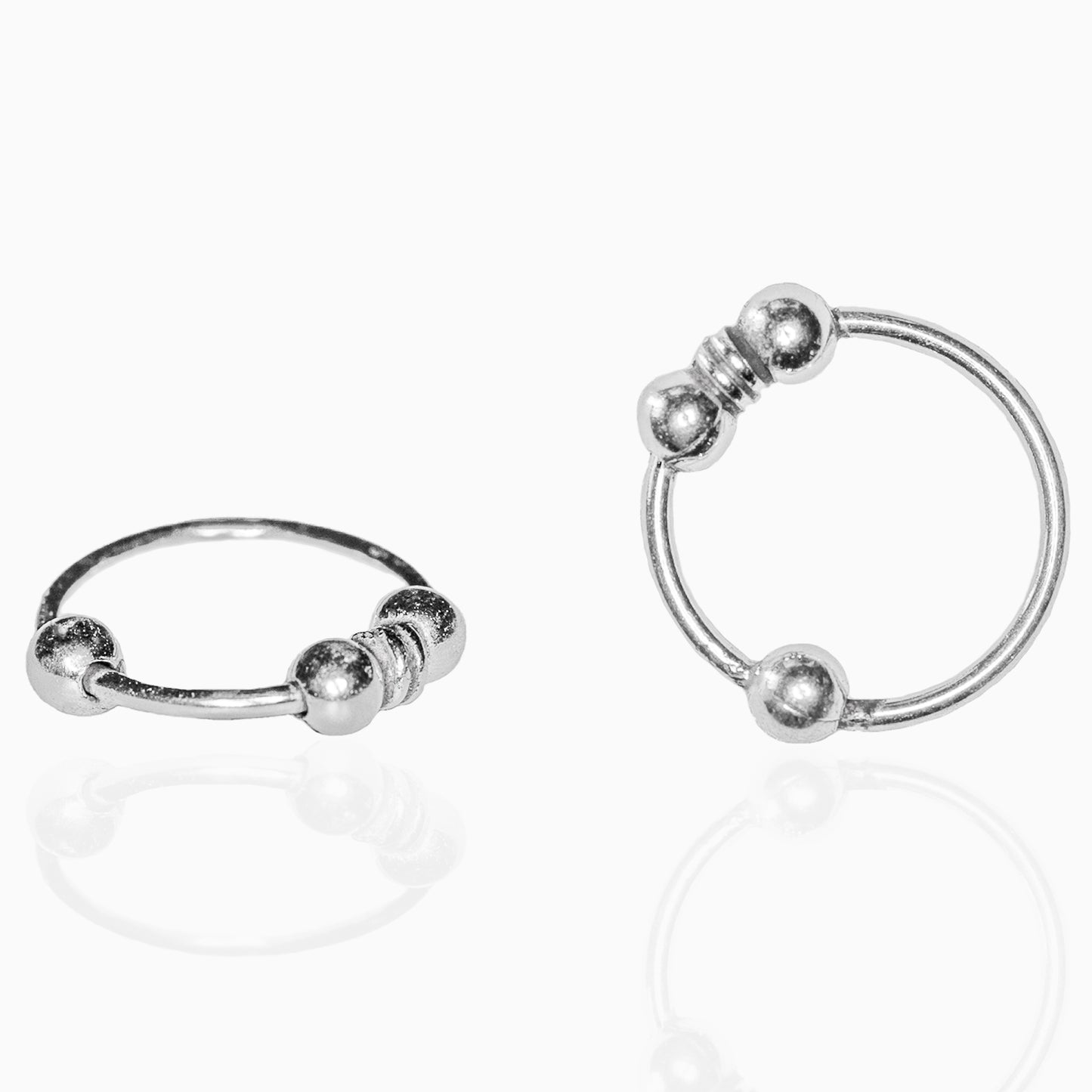 Anneau de piercing nez ou oreille en argent
