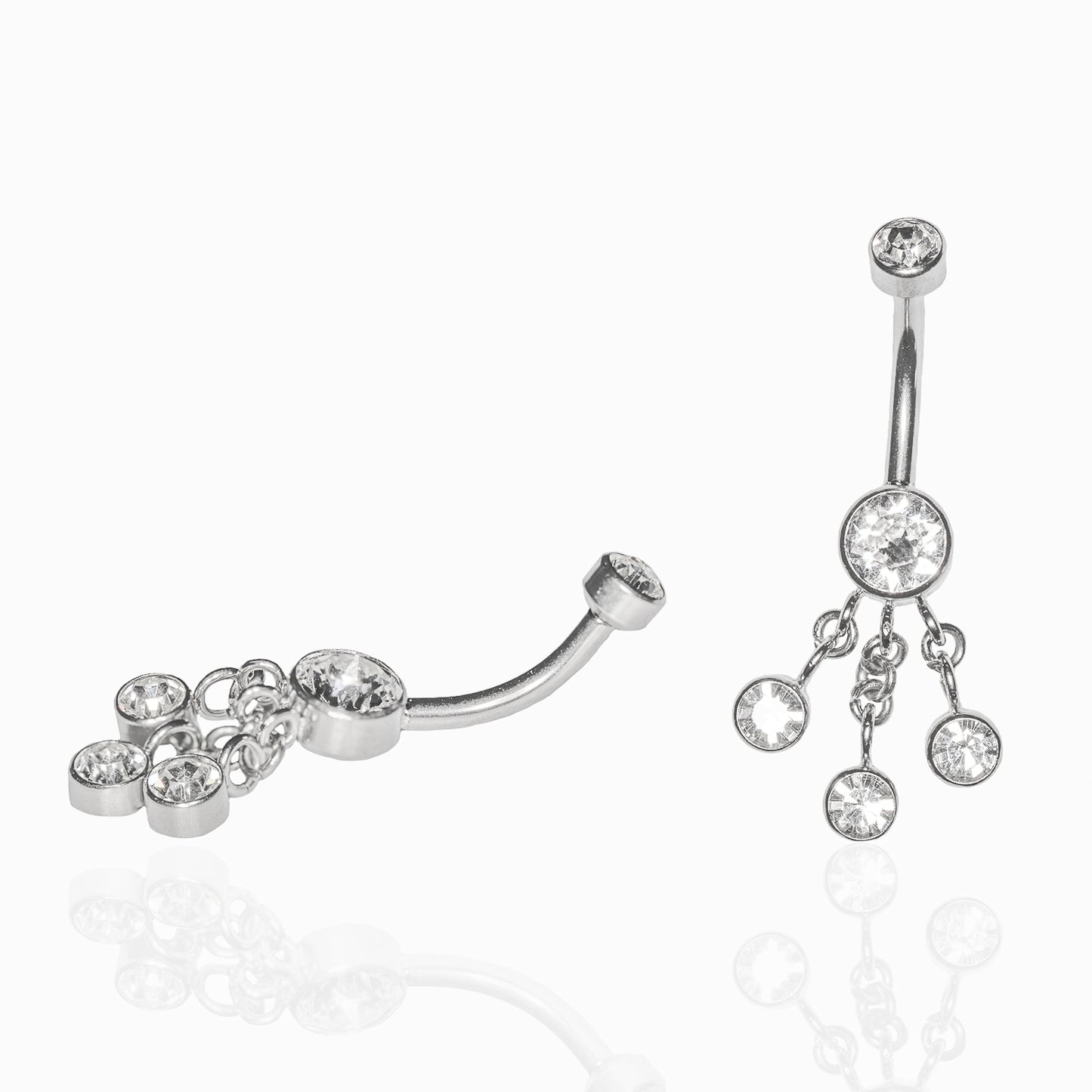 Piercing nombril pendentif avec 3 pendants brillants