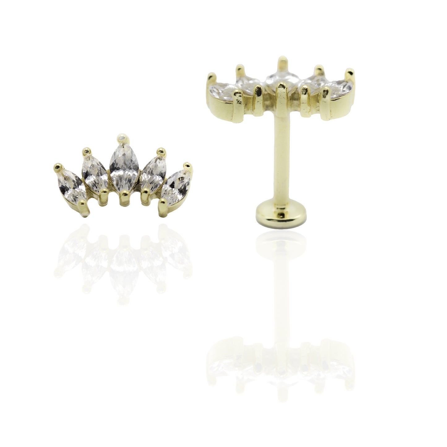 Piercing en acier chirurgical doré cartilage de l'oreille