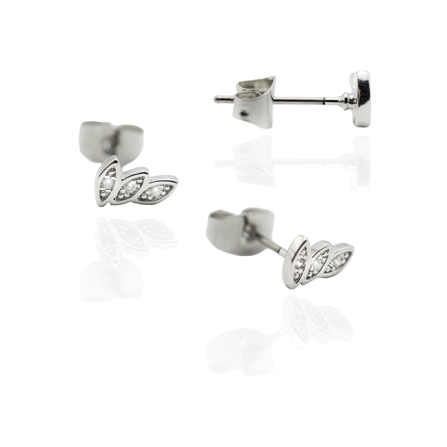 Boucle d'oreille 3 ovales brillants en acier chirurgical