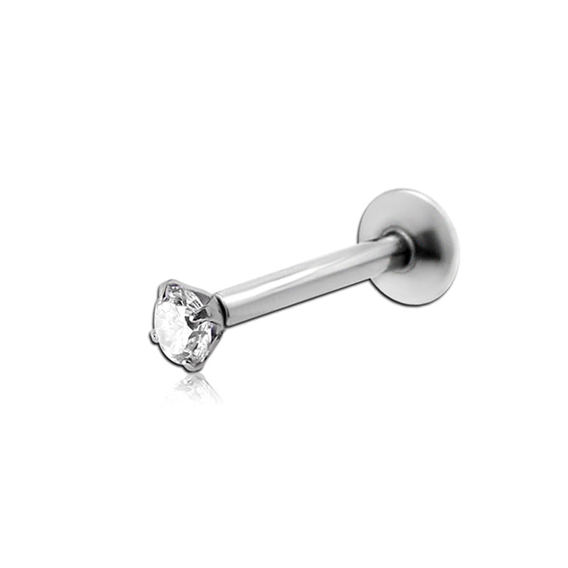 Piercing labret en acier avec brillant