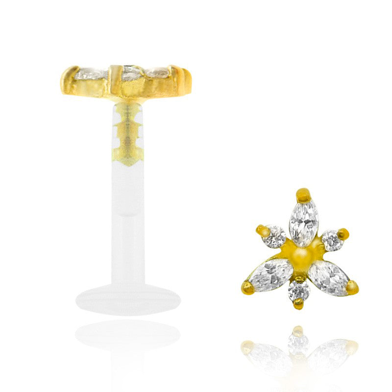 Piercing clip hélix tragus or jaune Orphéa