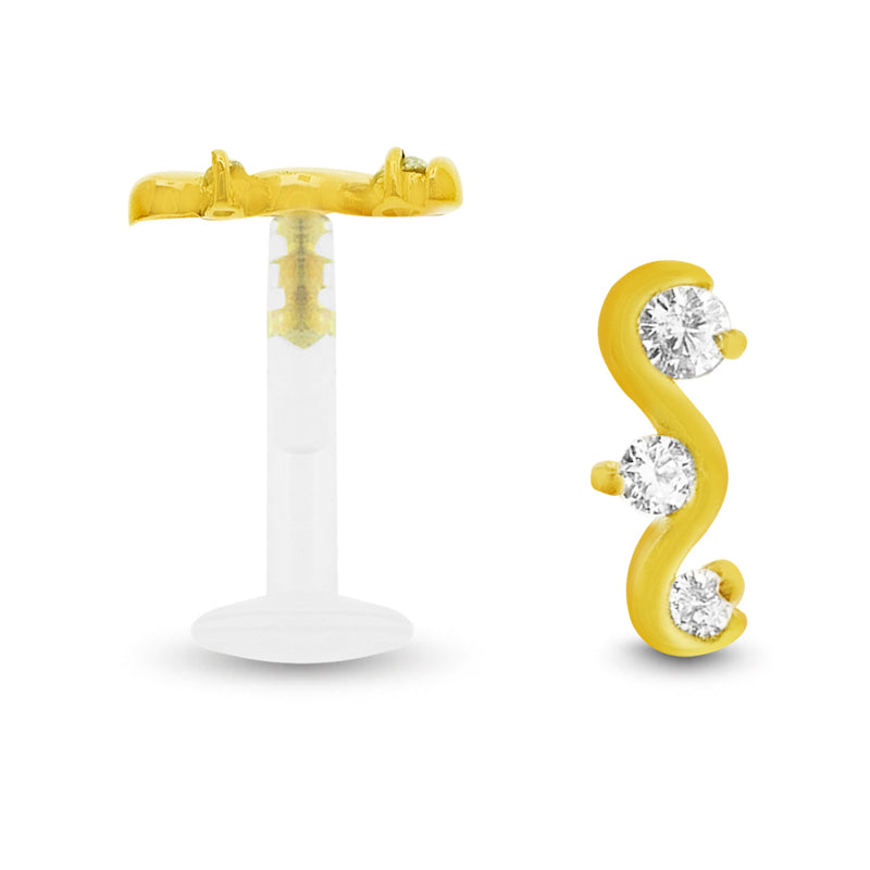 Piercing arabesque petit modèle en or jaune